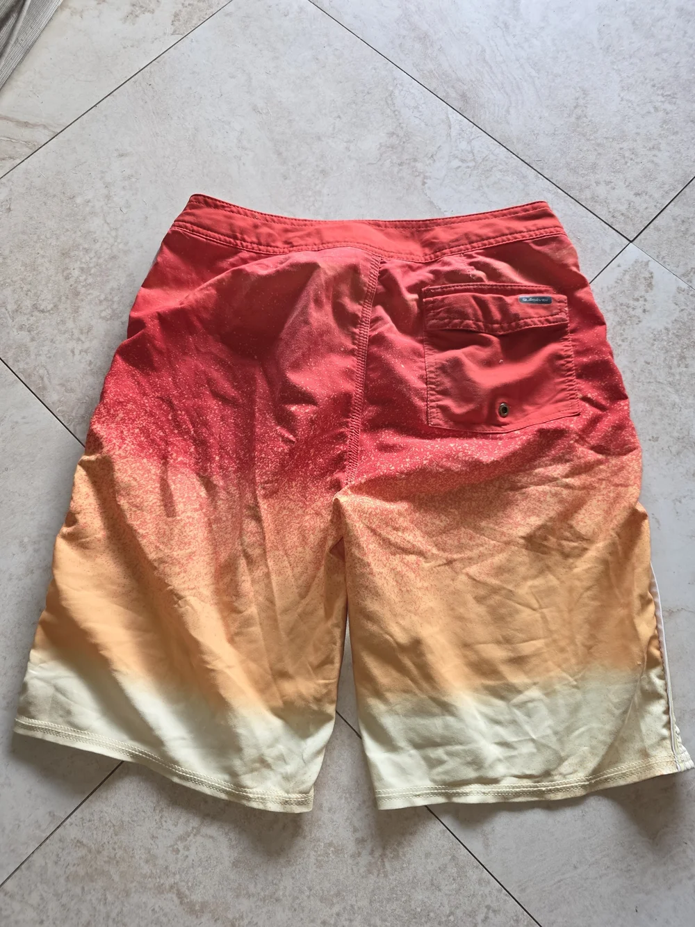 Quiksilver Men's Red to Yellow Ombre Board Shorts